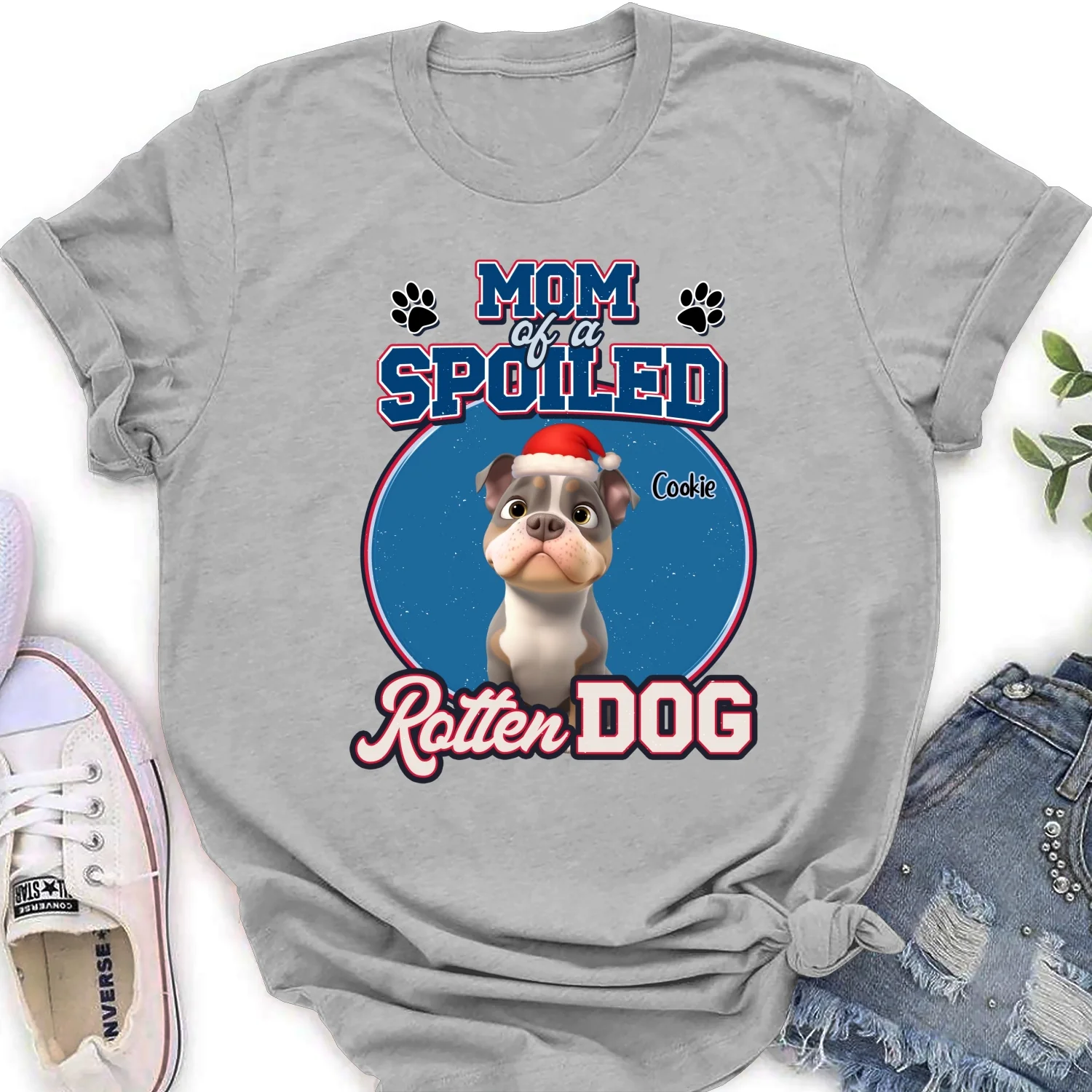 Christmas Spoild Rotten Dogs - Personalized Custom Women's T-Shirt - Image 5
