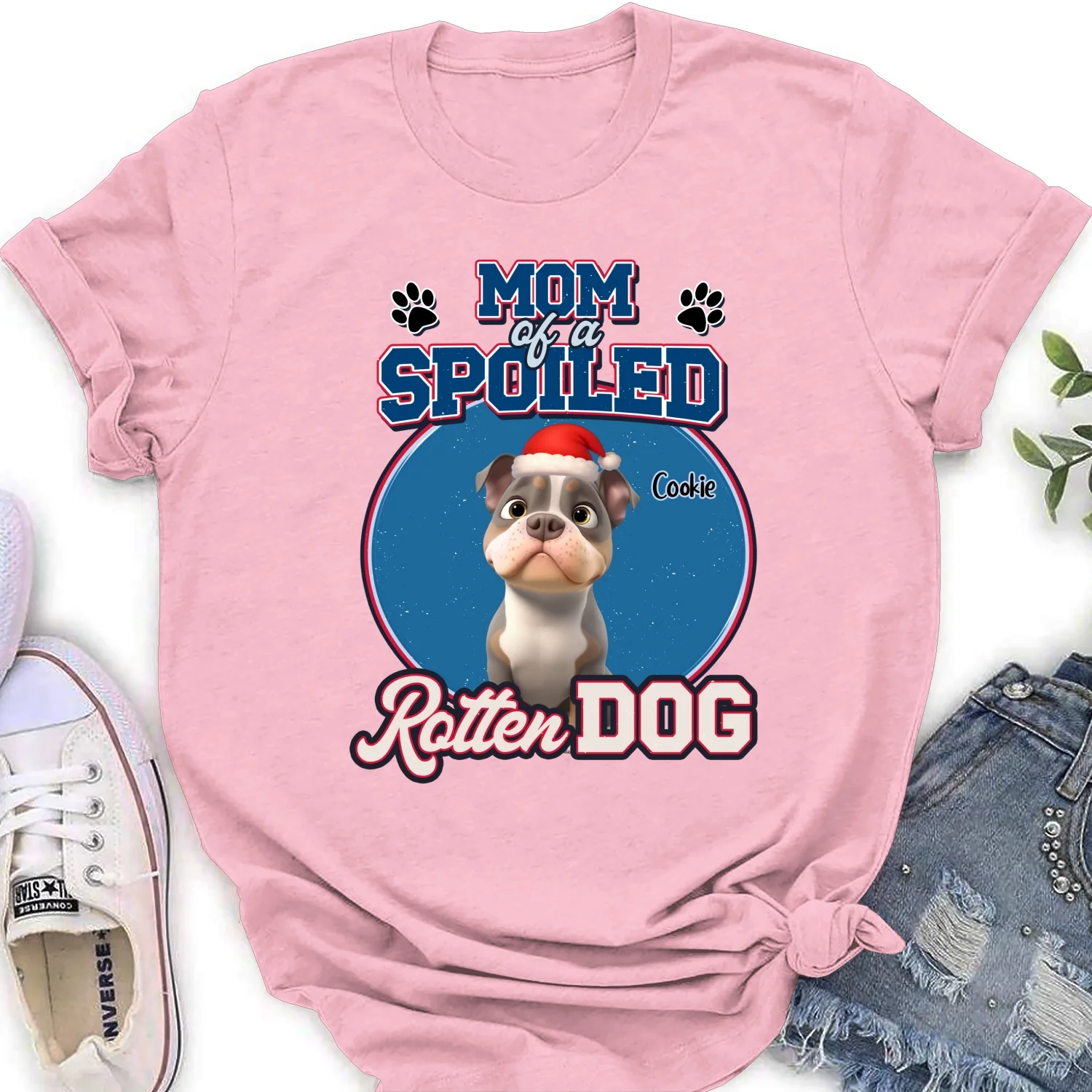 Christmas Spoild Rotten Dogs - Personalized Custom Women's T-Shirt - Image 6
