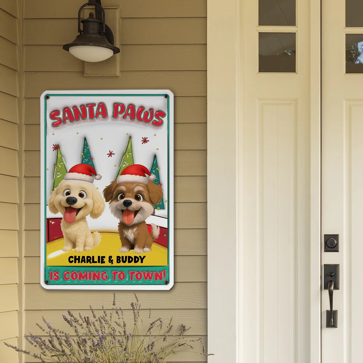Christmas Town - Personalized Custom 3D Inflated Effect Metal Sign - Image 4
