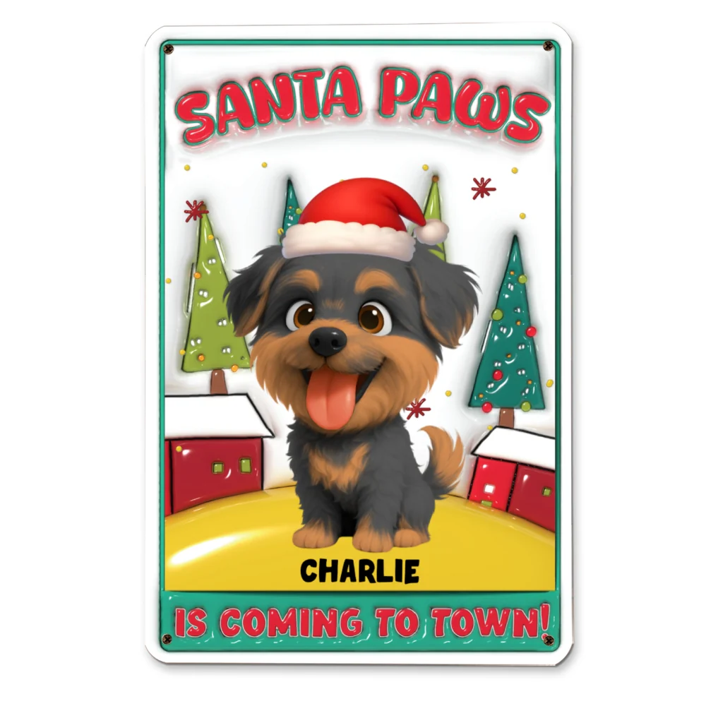 Christmas Town - Personalized Custom 3D Inflated Effect Metal Sign - Image 5