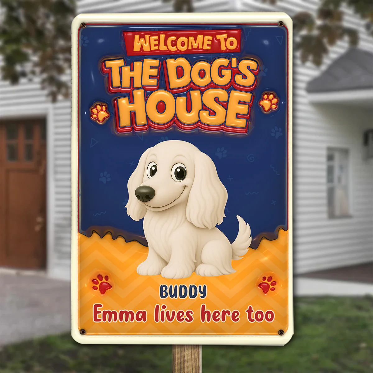 Chunky Dog Staffs - Personalized Custom 3D Inflated Effect Metal Sign