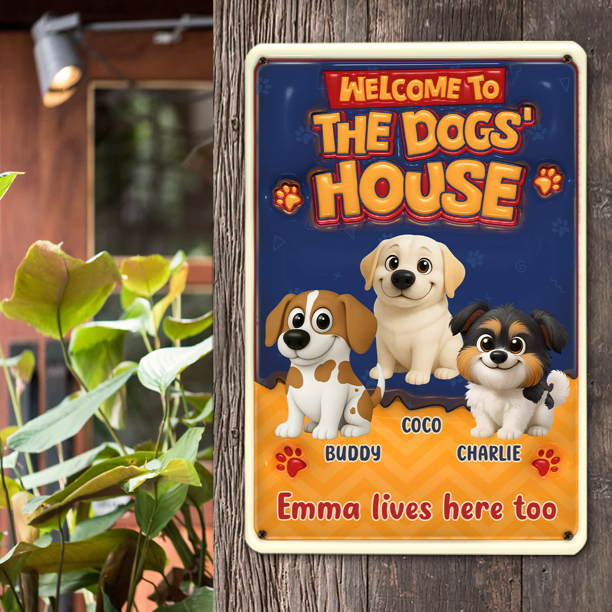 Chunky Dog Staffs - Personalized Custom 3D Inflated Effect Metal Sign - Image 3
