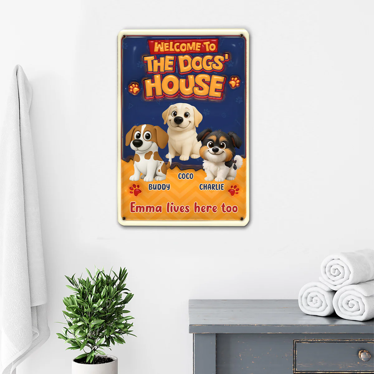 Chunky Dog Staffs - Personalized Custom 3D Inflated Effect Metal Sign - Image 4