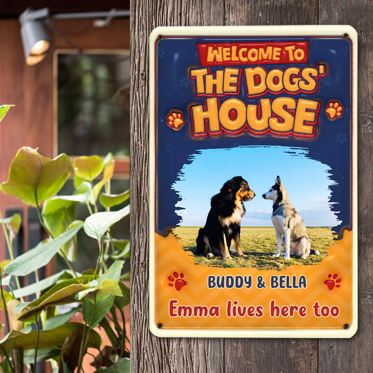 Chunky Dog Staffs Photo - Personalized Custom 3D Inflated Effect Metal Sign