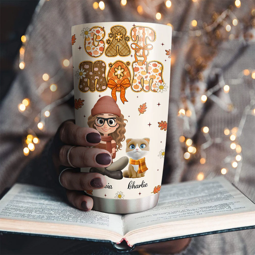 Cinnamon Latte Cat Ver - Personalized Custom Tumbler - Image 3