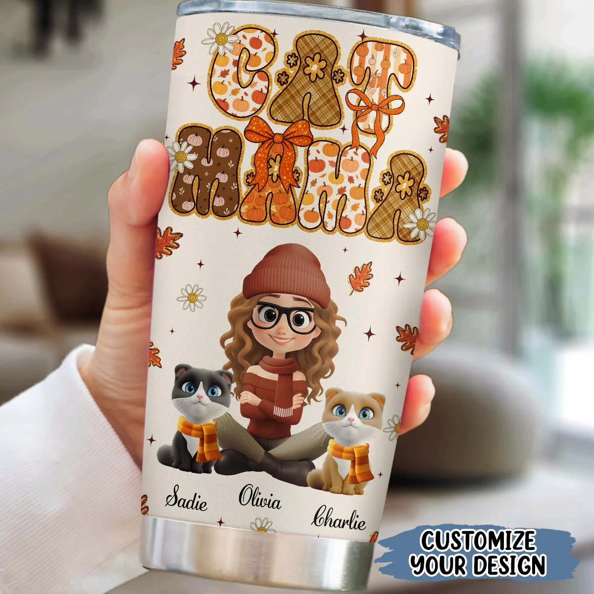 Cinnamon Latte Cat Ver - Personalized Custom Tumbler - Image 5