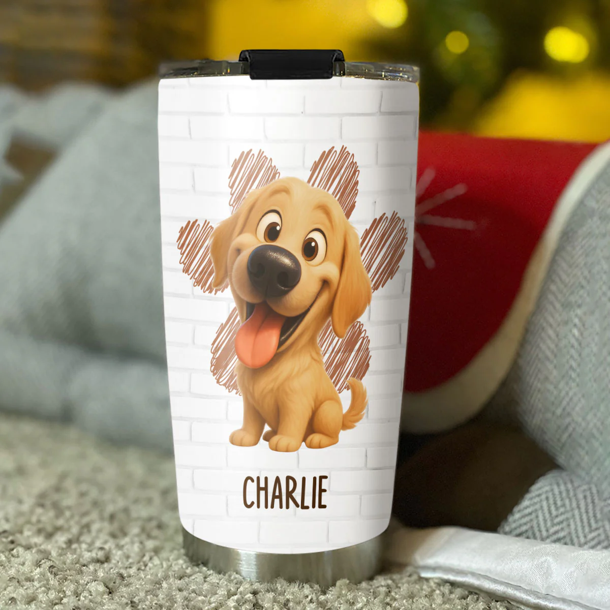 Coffee And Dogs - Personalized Custom Tumbler - Image 5
