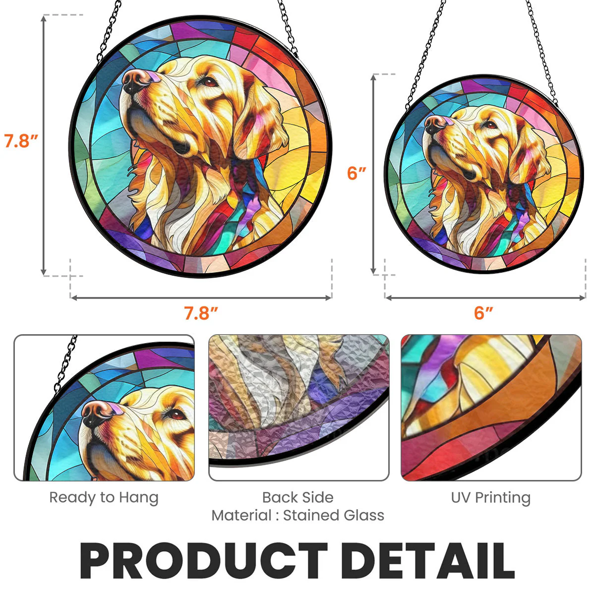 Colorful Pet Face - Personalized Custom Window Hanging Suncatcher - Image 3