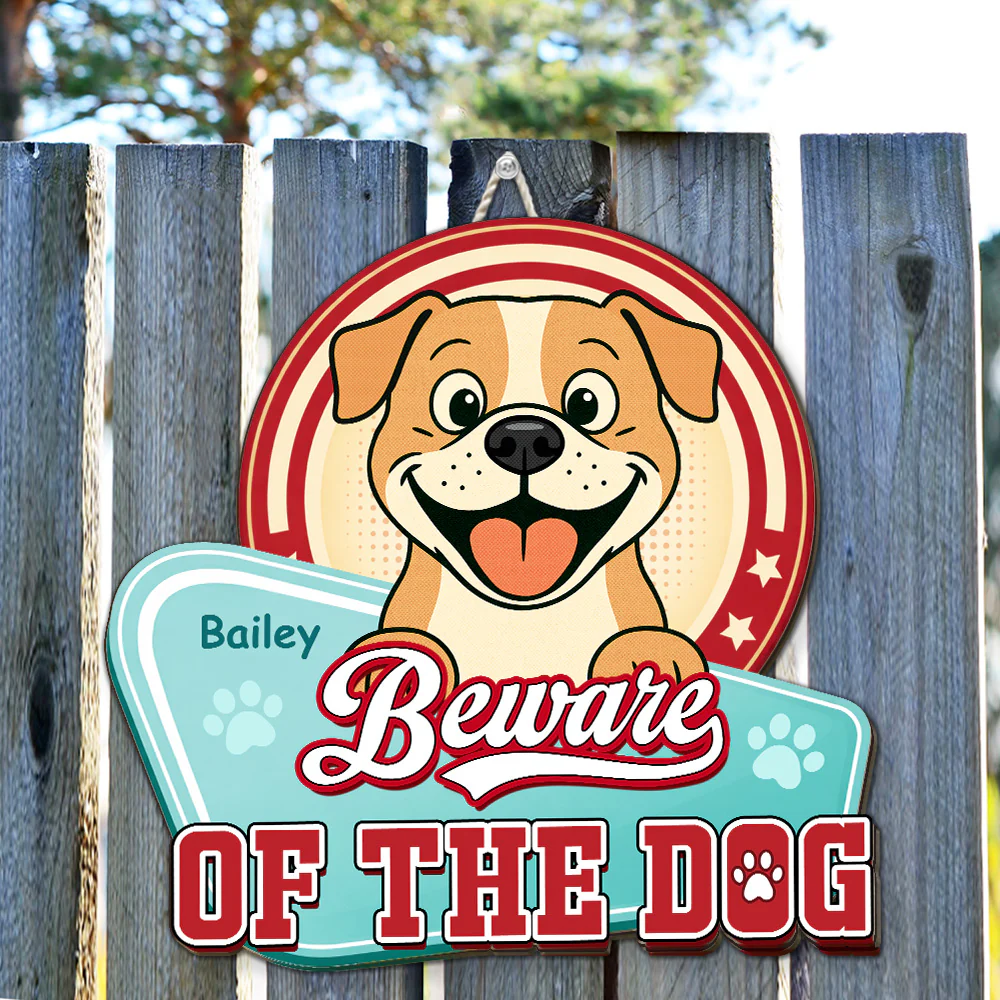Coming For Dogs - Personalized Custom 3D Effect Wood Sign - Image 2