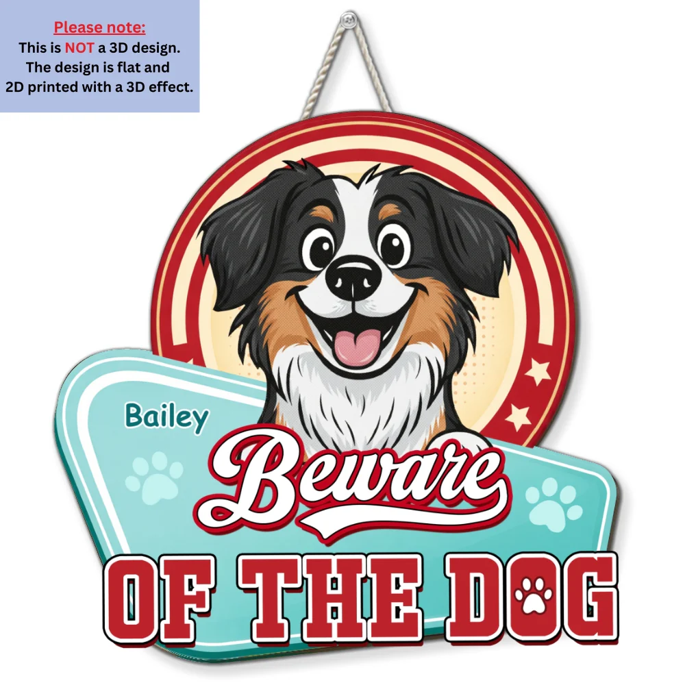 Coming For Dogs - Personalized Custom 3D Effect Wood Sign - Image 7