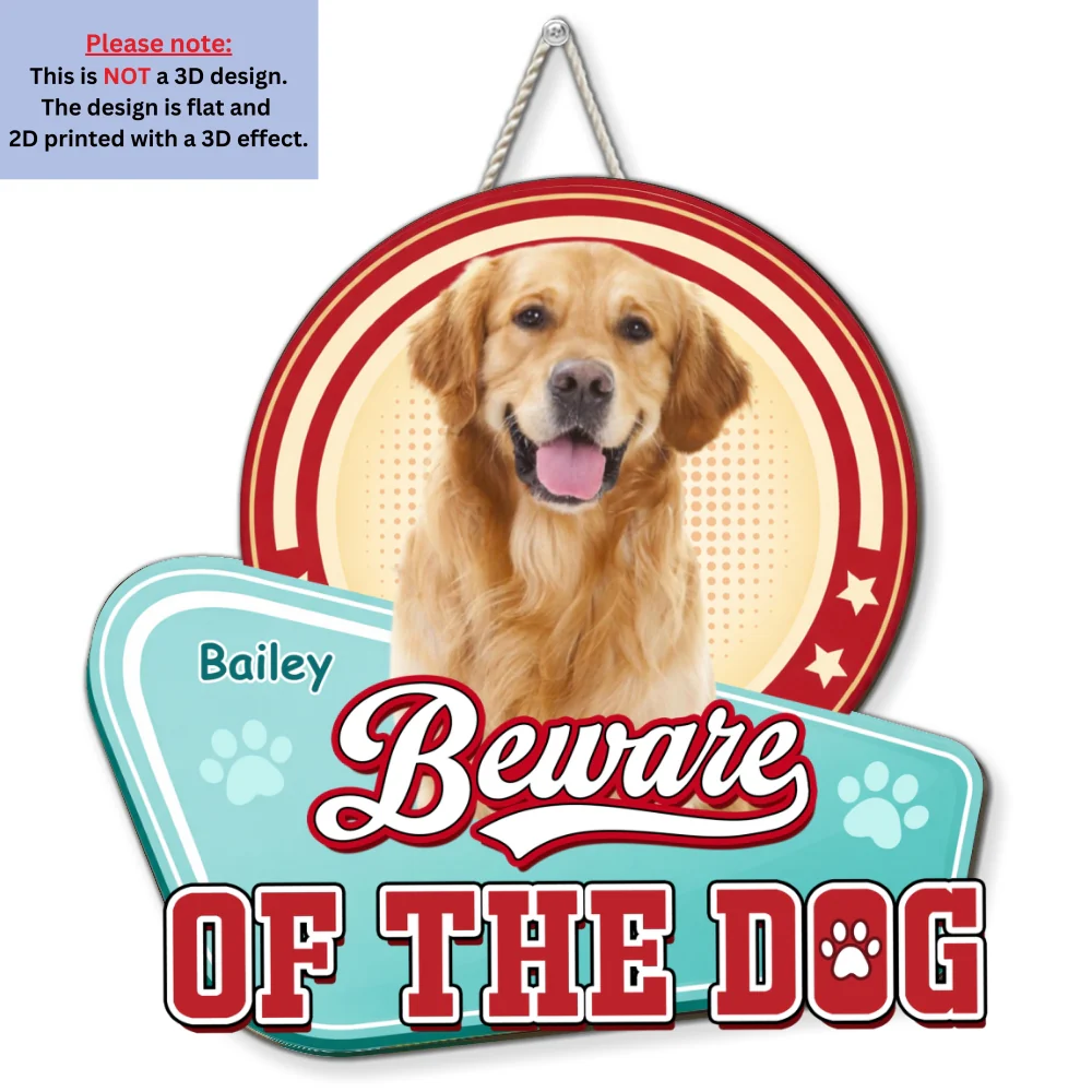 Coming For Dogs Photo - Personalized Custom 3D Effect Wood Sign - Image 3