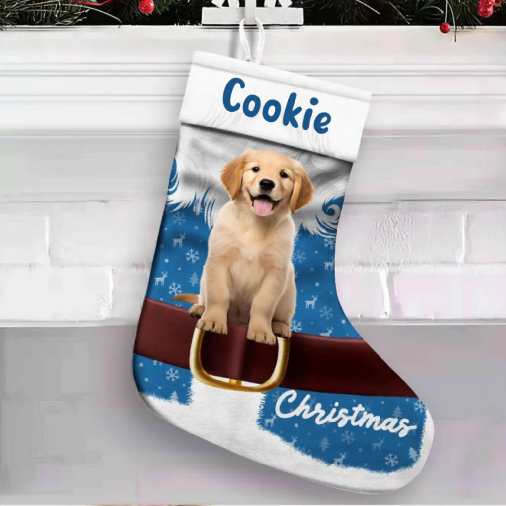 Coming Here Christmas Photo - Personalized Custom Christmas Stocking - Image 4