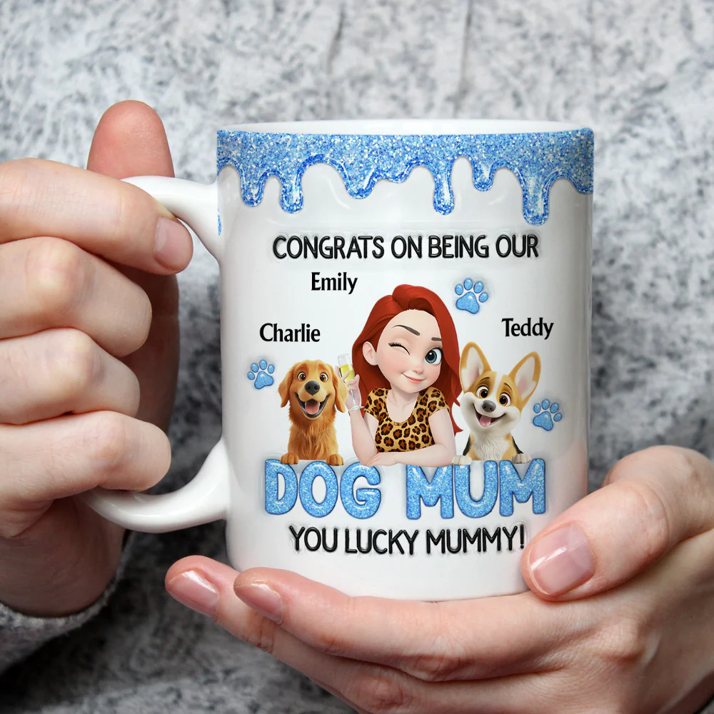 Congrats On Being My Best Dog Mom - Personalized Custom 3D Inflated Effect Mug - Image 3