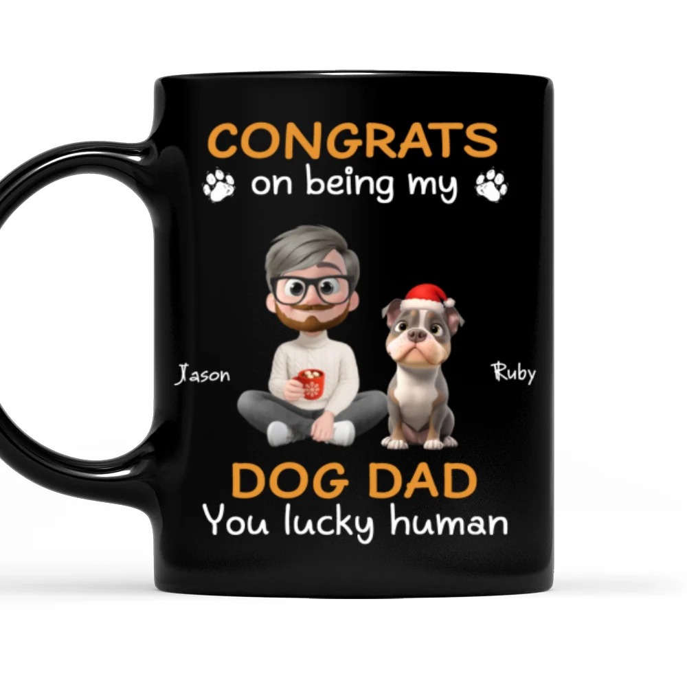 Congrats On Being Our Dad Cartoon - Personalized Custom Coffee Mug - Image 7