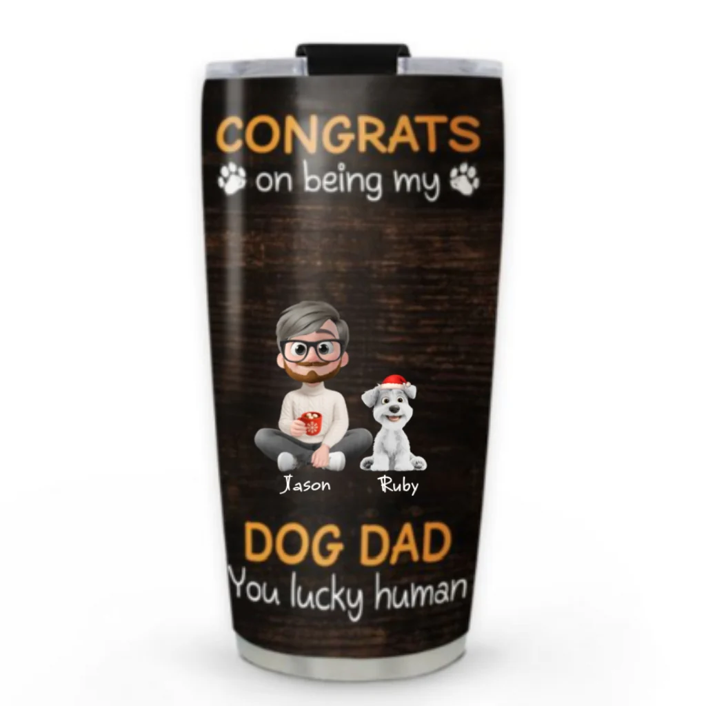 Congrats On Being Our Dad Cartoon - Personalized Custom Tumbler - Image 5