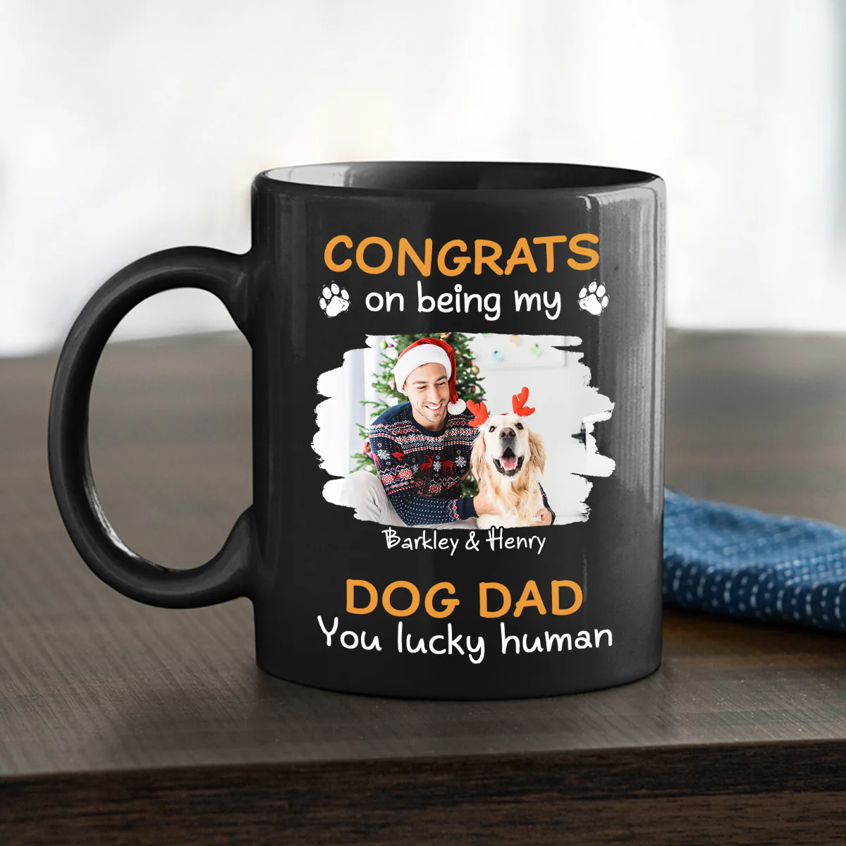 Congrats On Being Our Dad Cartoon Photo - Personalized Custom Coffee Mug - Image 2