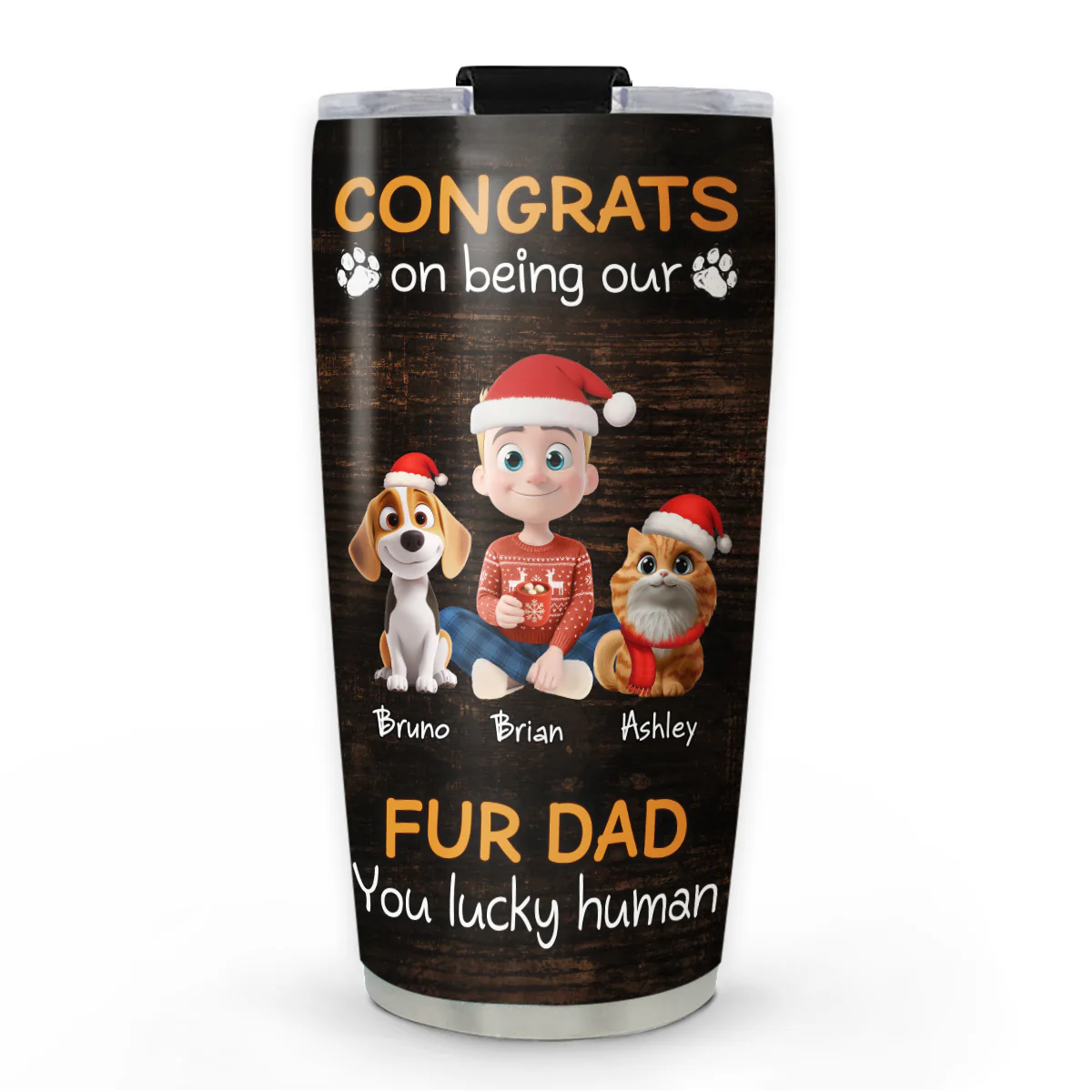 Congrats On Being Our Dad Cartoon Ver Pet - Personalized Custom Tumbler