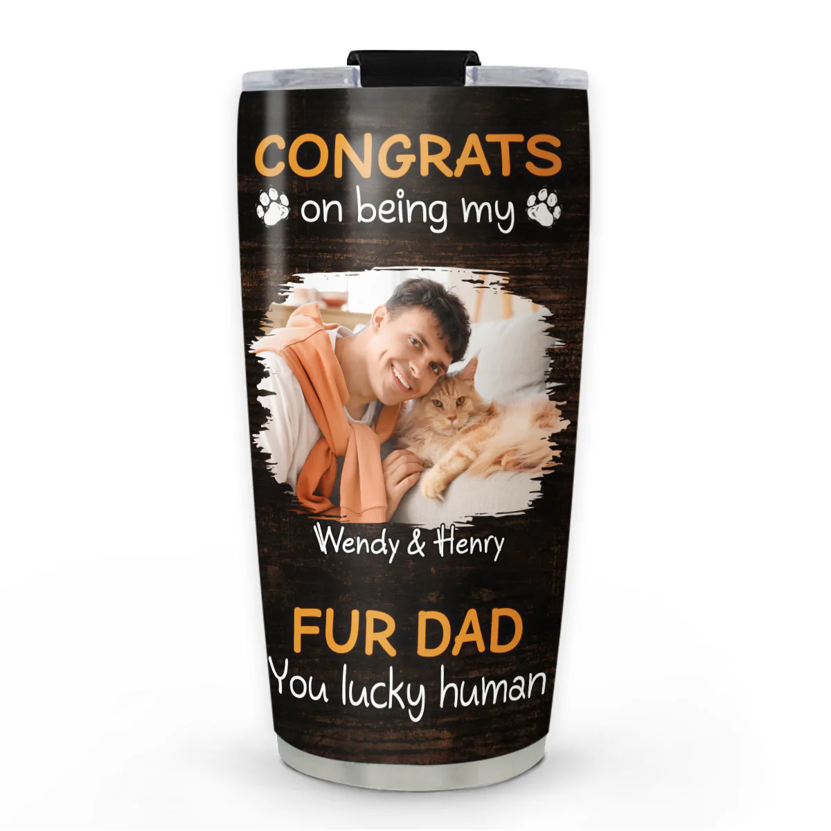 Congrats On Being Our Dad Cartoon Ver Pet Photo - Personalized Custom Tumbler