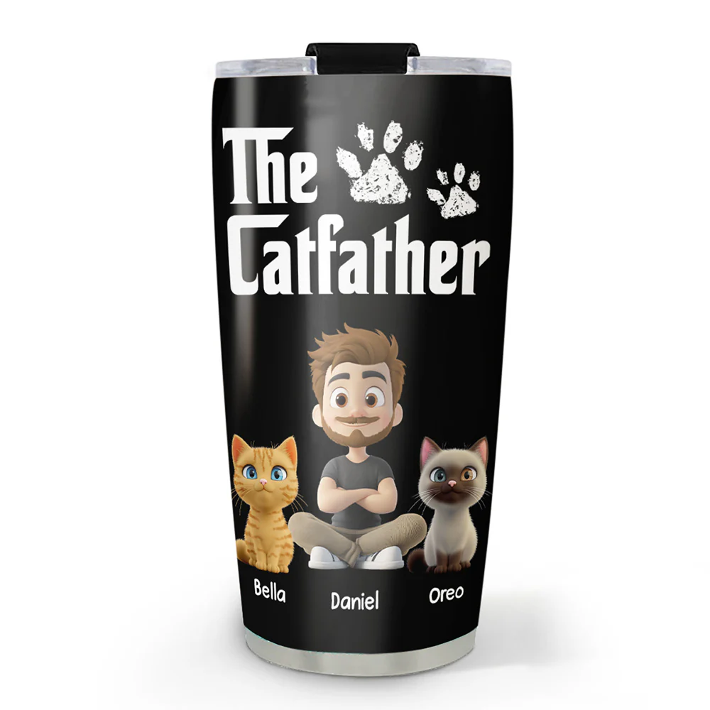 Cool Cat Father - Personalized Custom Tumbler