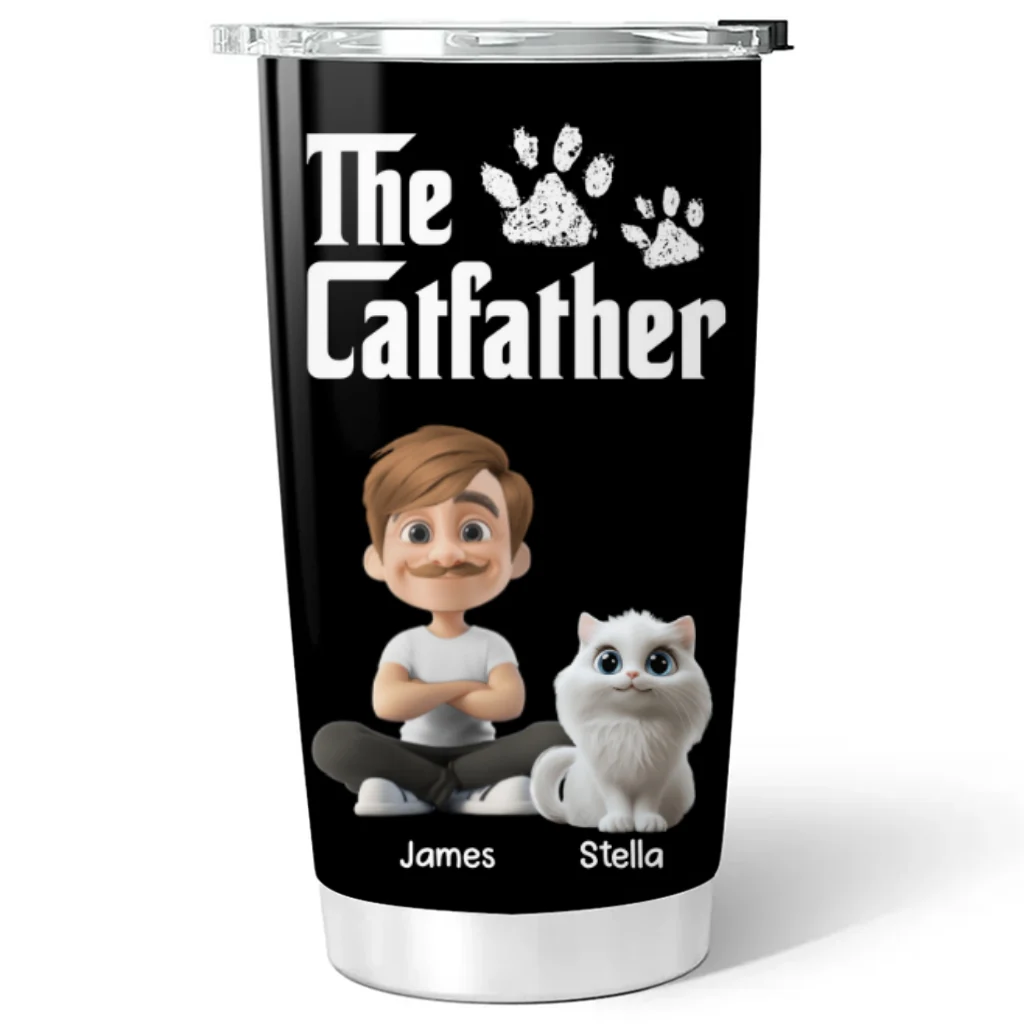 Cool Cat Father - Personalized Custom Tumbler - Image 6