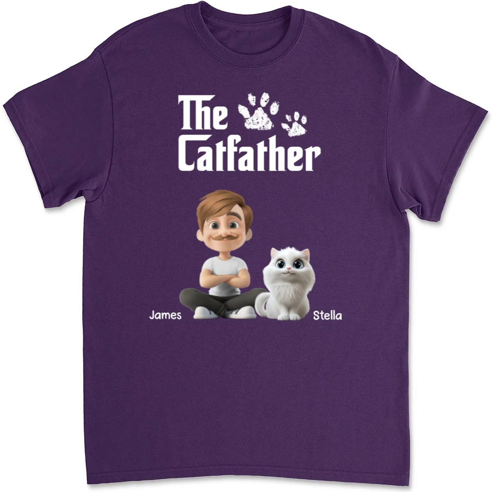 Cool Cat Father - Personalized Custom Unisex T-shirt - Image 9