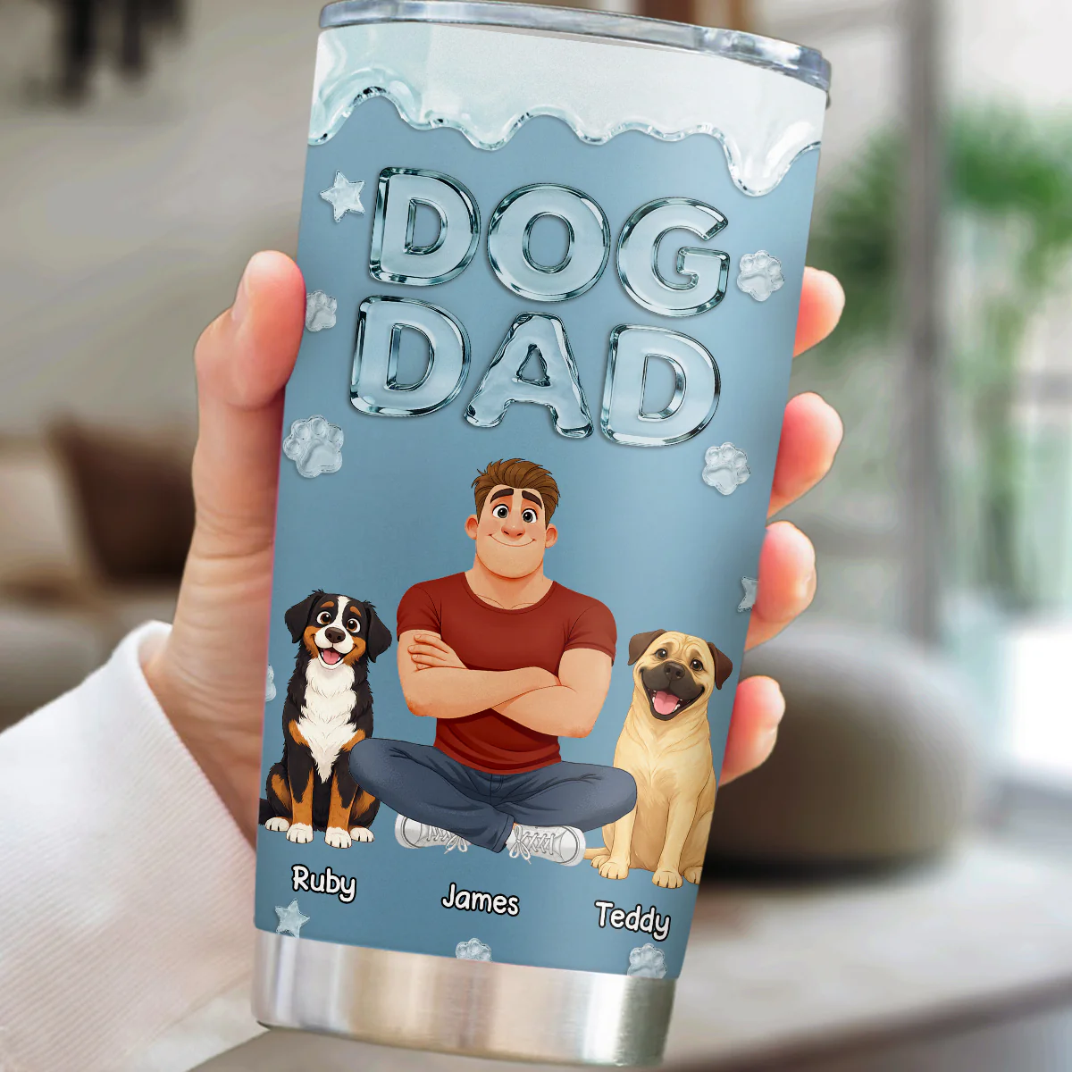Cool Dog Dad - Personalized Custom Tumbler - Image 2