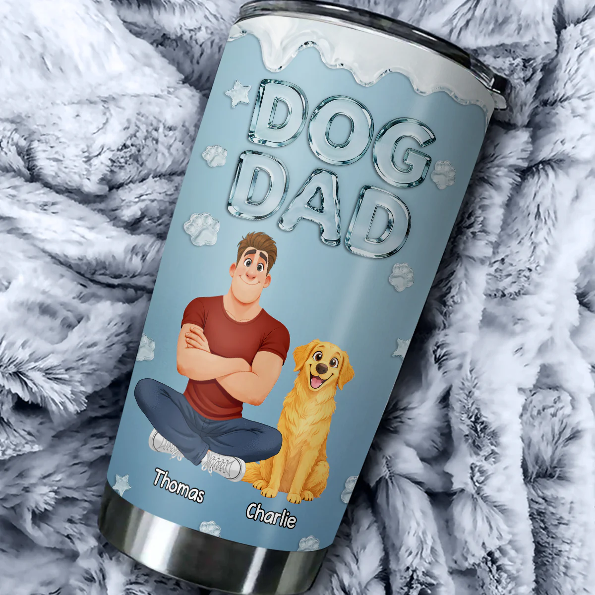 Cool Dog Dad - Personalized Custom Tumbler - Image 3