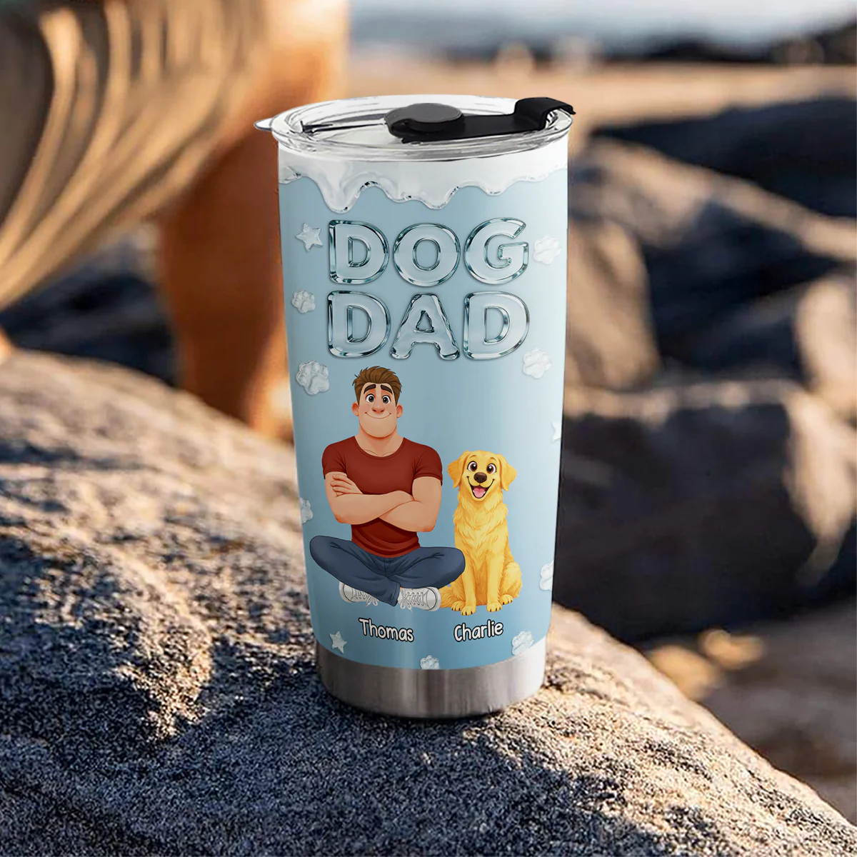Cool Dog Dad - Personalized Custom Tumbler - Image 4