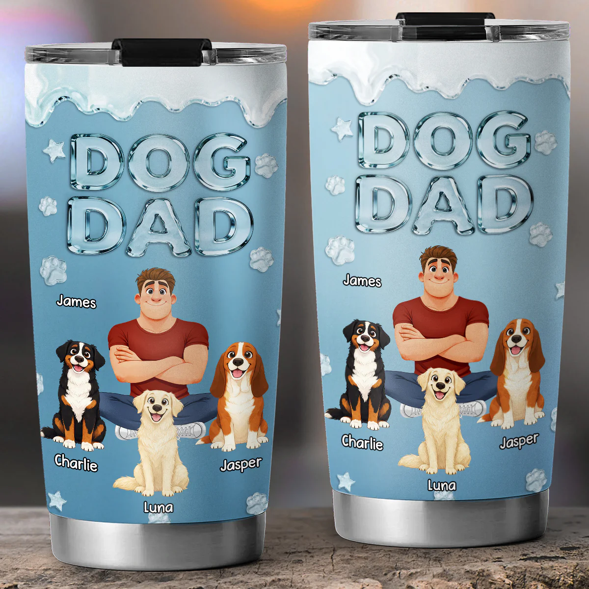Cool Dog Dad - Personalized Custom Tumbler - Image 5