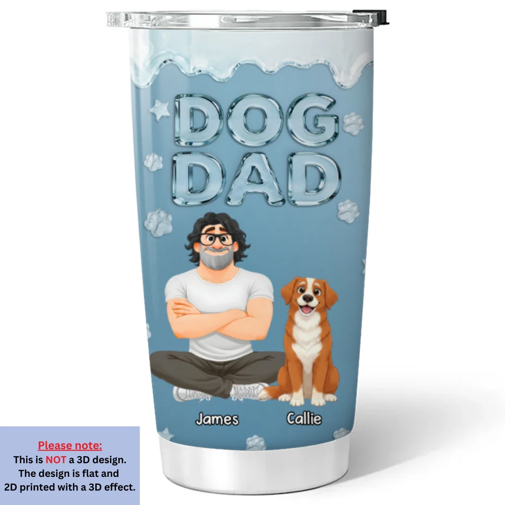 Cool Dog Dad - Personalized Custom Tumbler - Image 6