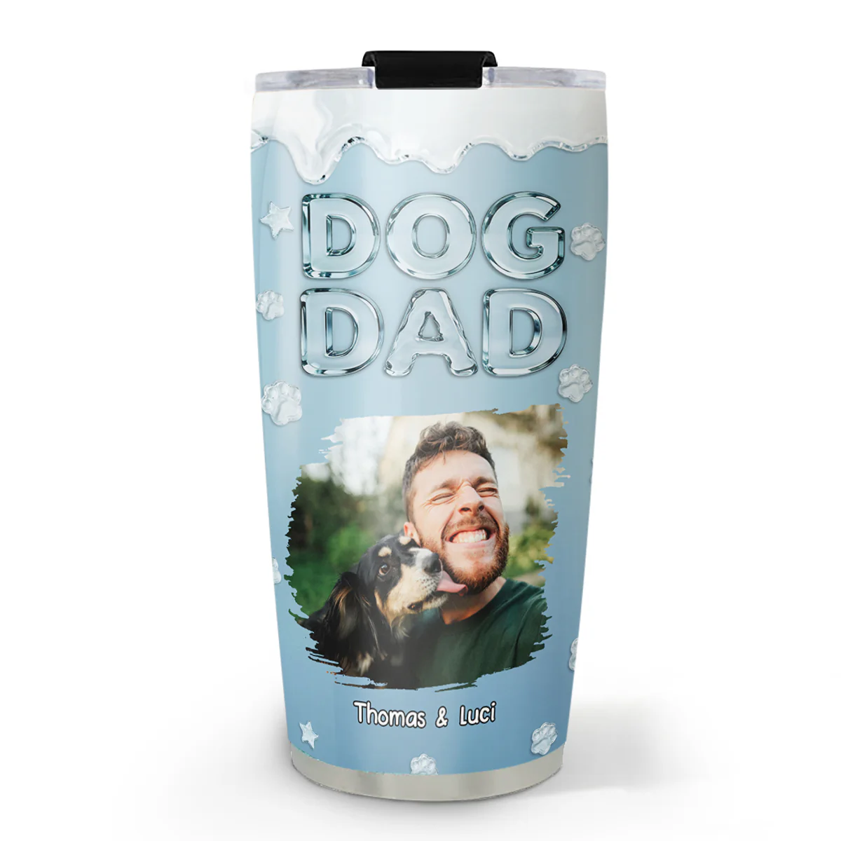 Cool Dog Dad Photo - Personalized Custom Tumbler