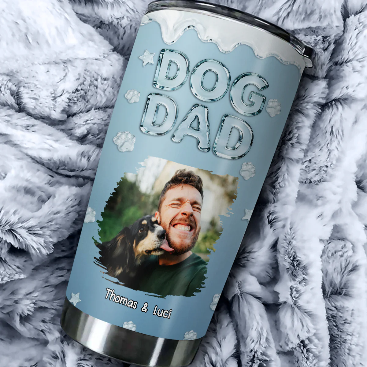 Cool Dog Dad Photo - Personalized Custom Tumbler - Image 2
