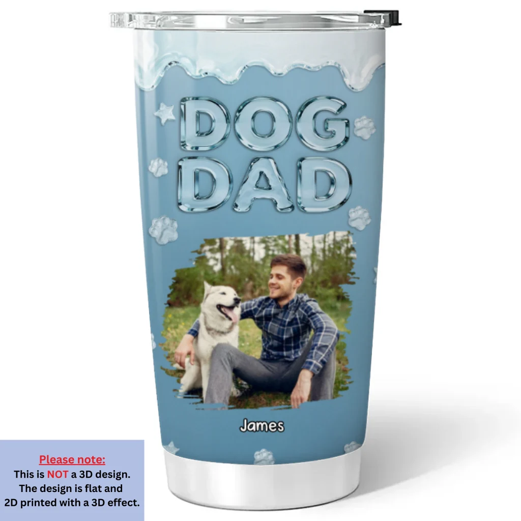 Cool Dog Dad Photo - Personalized Custom Tumbler - Image 5