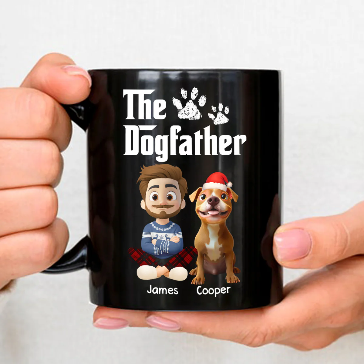 Cool Dog Father Christmas - Personalized Custom Coffee Mug - Image 3