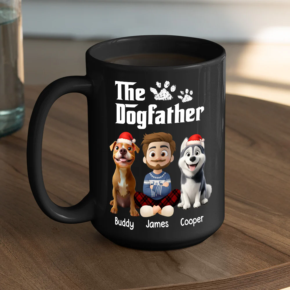Cool Dog Father Christmas - Personalized Custom Coffee Mug - Image 5
