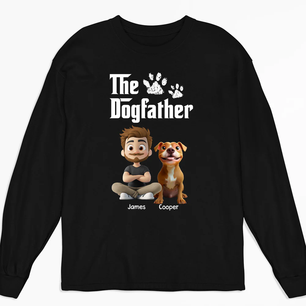 Cool Dog Father - Personalized Custom Long Sleeve T-Shirt