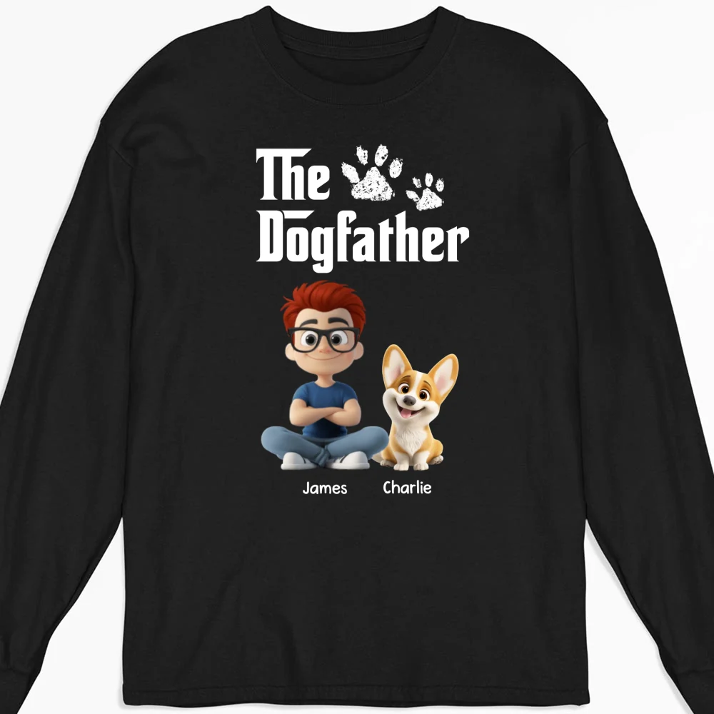 Cool Dog Father - Personalized Custom Long Sleeve T-Shirt - Image 5