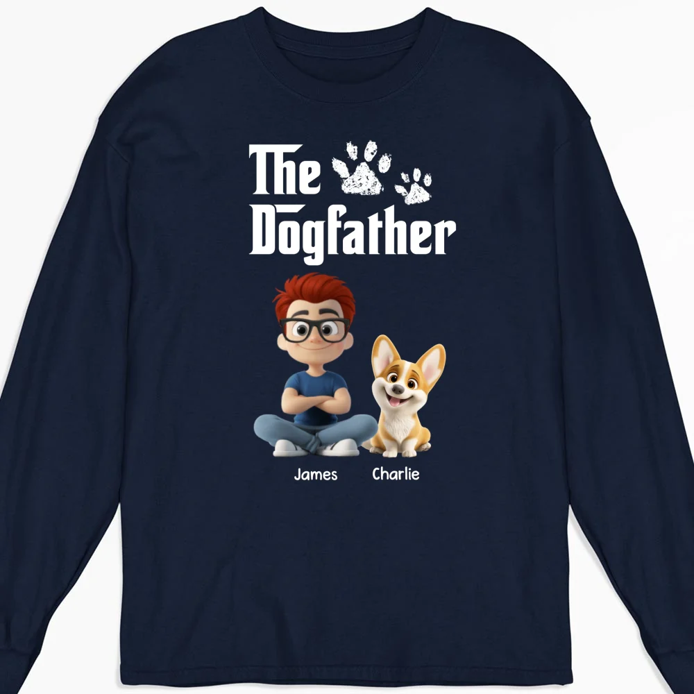Cool Dog Father - Personalized Custom Long Sleeve T-Shirt - Image 6