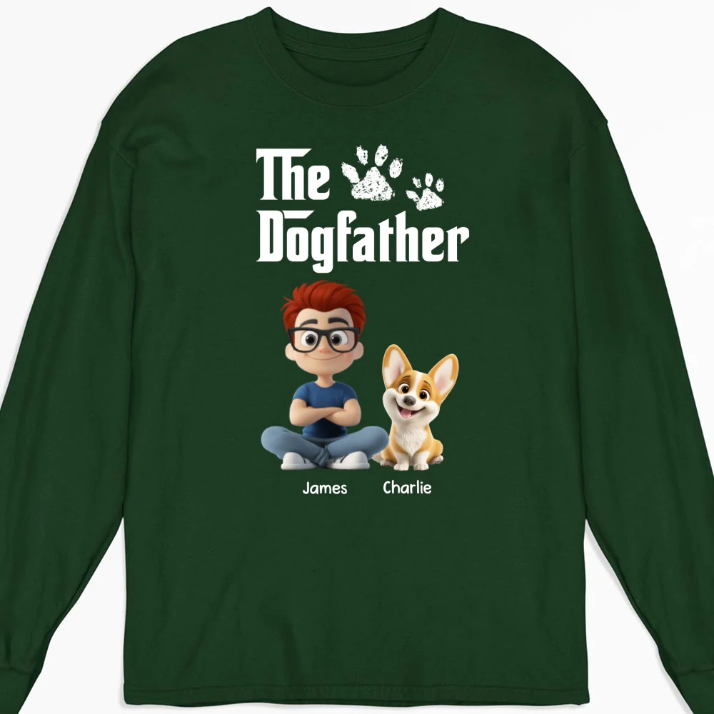 Cool Dog Father - Personalized Custom Long Sleeve T-Shirt - Image 7