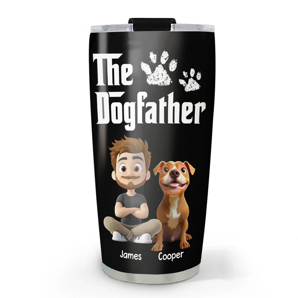 Cool Dog Father - Personalized Custom Tumbler