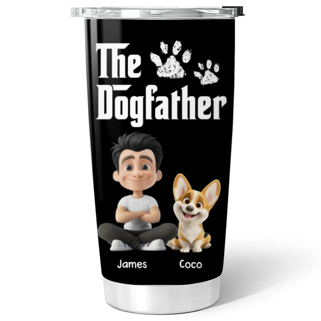 Cool Dog Father - Personalized Custom Tumbler - Image 4