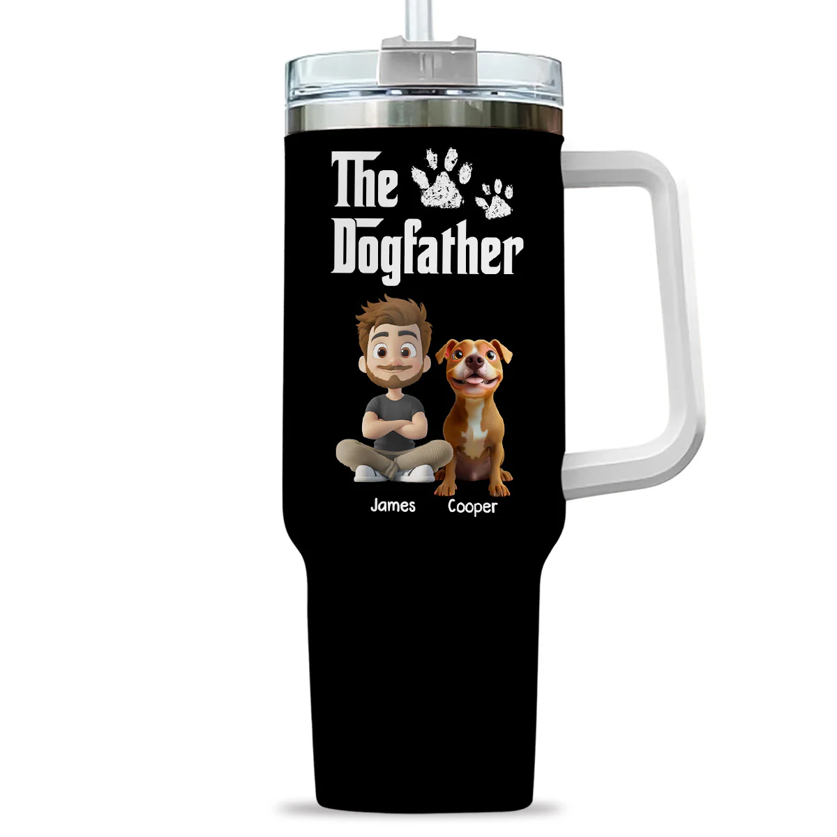 Cool Dog Father - Personalized Custom Tumbler - Image 5