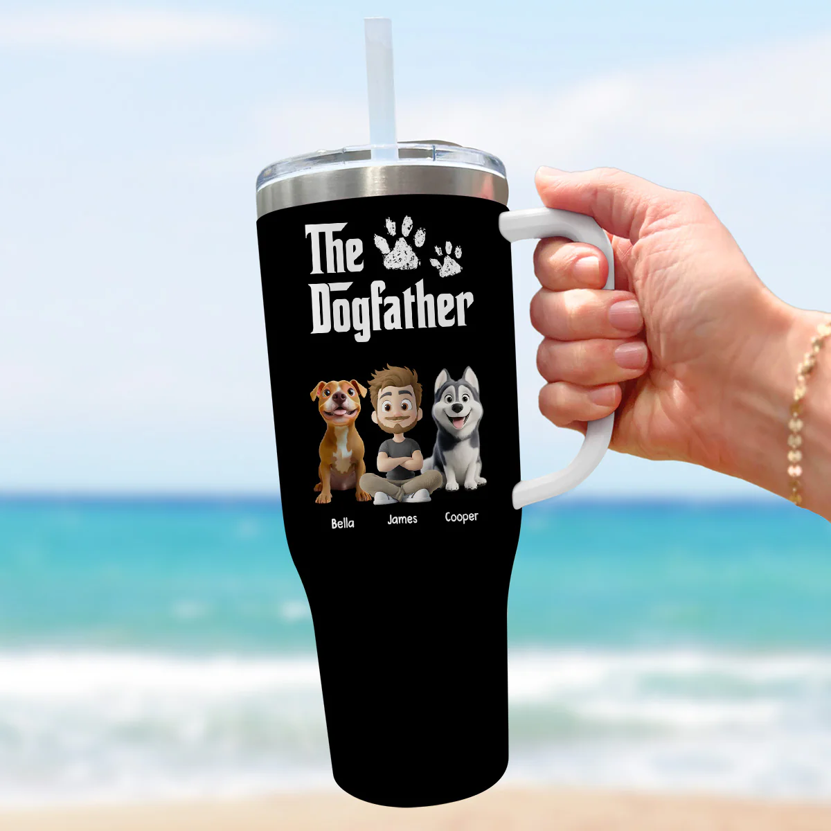 Cool Dog Father - Personalized Custom Tumbler - Image 8