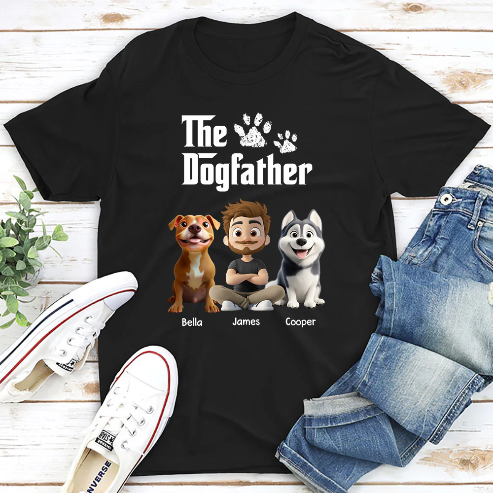 Cool Dog Father - Personalized Custom Unisex T-shirt - Image 2