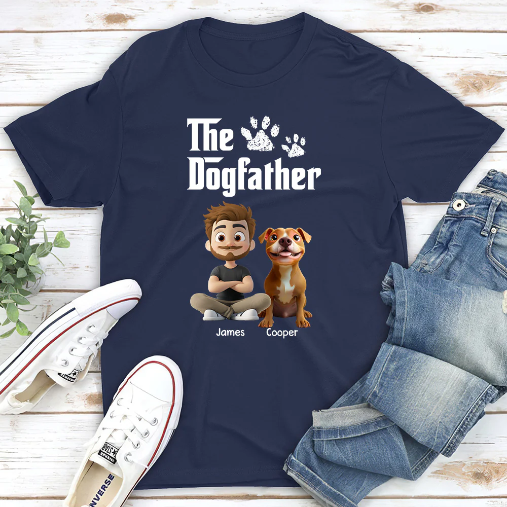 Cool Dog Father - Personalized Custom Unisex T-shirt - Image 3