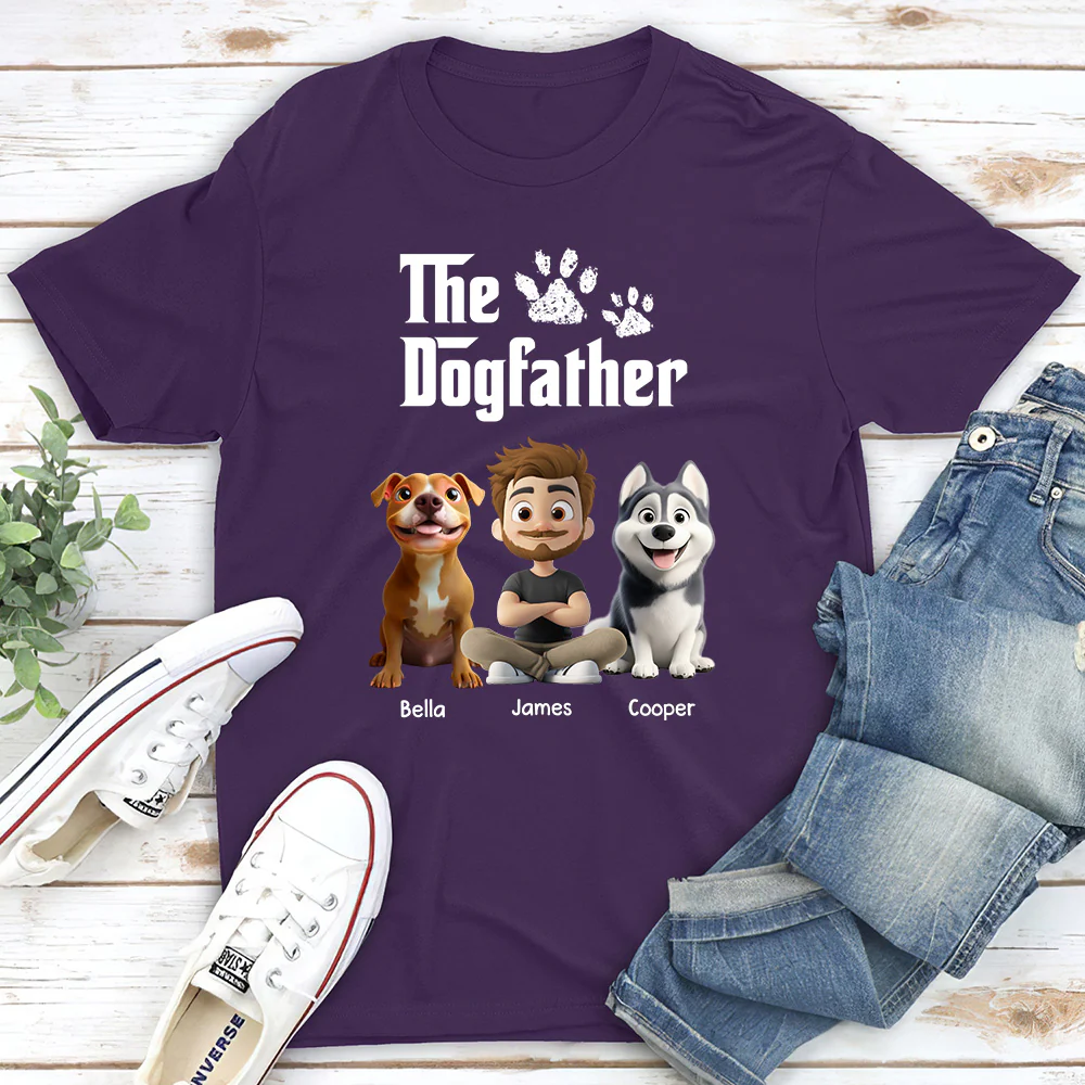 Cool Dog Father - Personalized Custom Unisex T-shirt - Image 4
