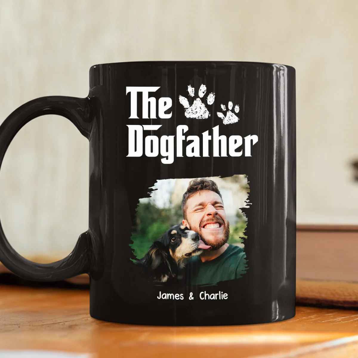 Cool Dog Father Photo - Personalized Custom Coffee Mug - Image 2