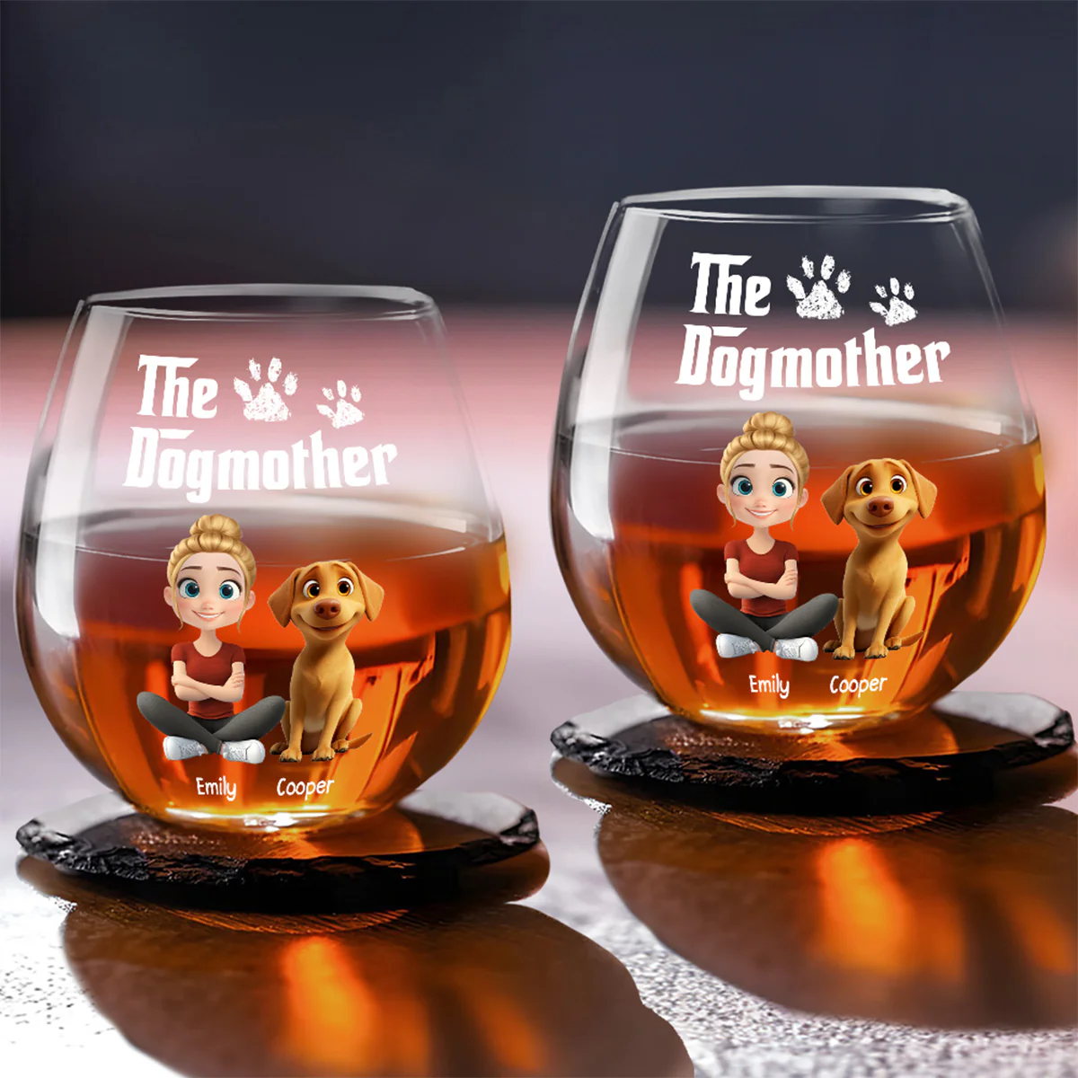 Cool Dog Mother - Personalized Custom Wine Glass - Image 4