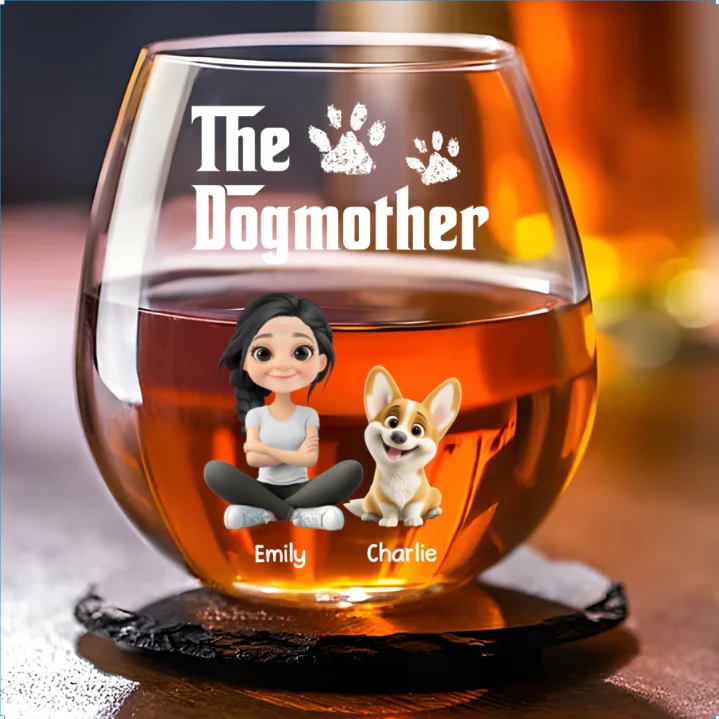 Cool Dog Mother - Personalized Custom Wine Glass - Image 5