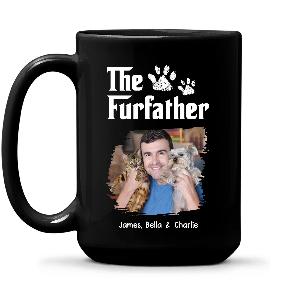 Cool Pet Father Photo - Personalized Custom Coffee Mug - Image 3